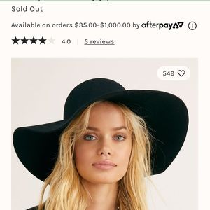 Free People Floppy Brim Felt Hat Wool